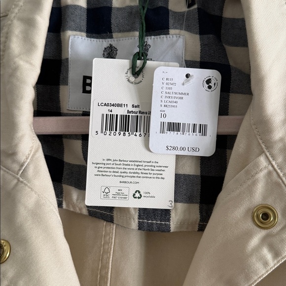 Barbour- Maeva-Utility Jacket, Cream-Size 10 - Picture 4 of 16